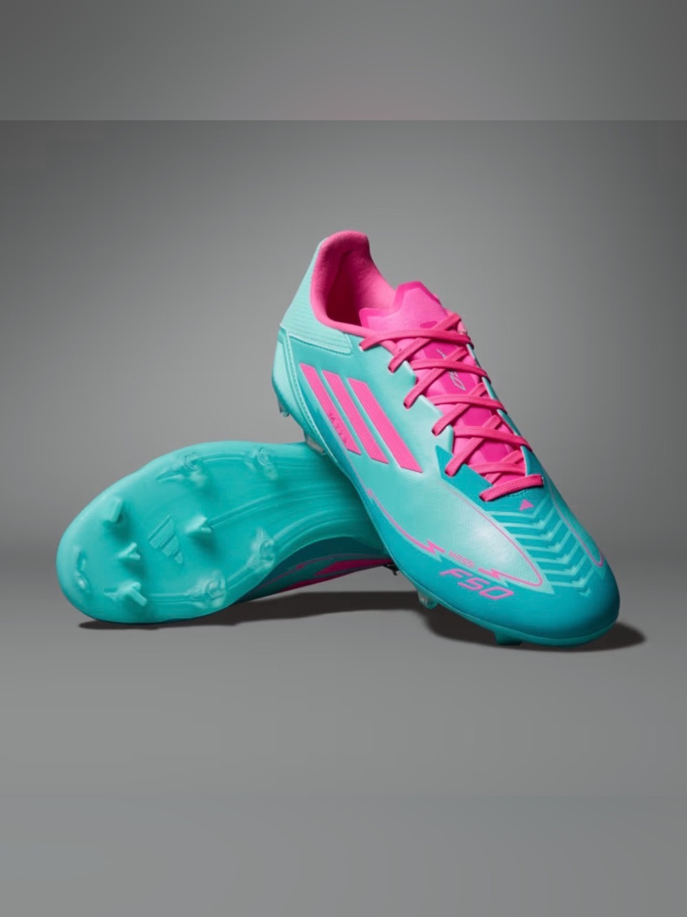 Adidas F50 League Messi FG/MG Soccer Cleats Aqua Pink Men’s 9 Women’s 10 NWT